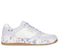 Skechers Sport Court 2.0 - Floral Frenzy en Blanco/Lavanda, talla 36, lavable a máquina