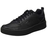 Skechers SPORT COURT 92, Zapatillas para Hombre, Black Leather/Black Trim, 42.5 EU