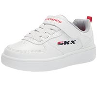 Skechers SPORT COURT 92 ZELDER, Zapatillas para Boy's, White Synthetic & Trim/ Navy & Red Trim #L, 32 EU