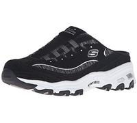 Skechers Sport D'Lites - Zapatillas Deportivas Tipo Zueco para Mujer, de calce fácil, Negro/Blanco, 39.5 EU