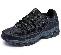 Skechers Sport Men's Afterburn Memory Foam Lace-Up Sneaker, Charcoal/Black, 12 4E US