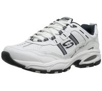 Skechers Sport Men's Vigor 2.0 - Serpentina Oxford, blanco y carbón, 11 2E US, Blanco (Blanco Azul Marino), 42 EU