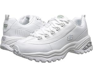 Skechers Sport Women's Premium Sneaker,White/Blue,6W US, Negro BBK, 36 EU