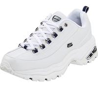 Skechers Sport Women's Premium Sneaker, White/Navy, 7.5 M US, Negro, 37.5 EU
