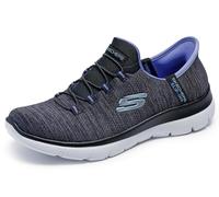 Skechers Sport Women's Zapatillas Deportivas Summits para Uso Diario con Manos Libres, Bkpr=Negro/Morado, 41 EU