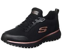 Skechers SQUAD SR, Zapatillas para Mujer, Black Flat Knit /Rose Gold Trim, 37.5 EU