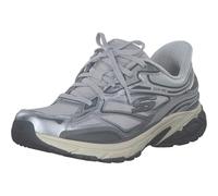 Skechers Stamina Sport, Zapatillas Mujer, Silver Duraleather/Gray Mesh/Trim, 38.5 EU