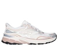 Skechers Stamina Sport, Zapatillas Mujer, Silver Duraleather/White Mesh/Pink Trim, 38 EU