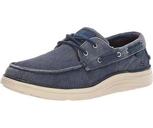 Skechers STATUS 2.0 LORANO, Mocasines para Hombre, Navy Canvas, 41 EU