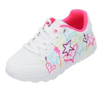 Skechers - Street Girls, Zapatillas, White Synthetic/Neon Multi Trim,
