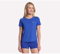 Skechers Stride Performance camiseta en Azul/Oro, talla Media