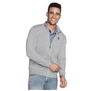 Skechers Sudadera con capucha para hombre, gris claro, Large