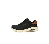 Skechers Suited on Air, Zapatillas Hombre, Black Durabuck Chestnut Suede Mesh Trim, 44 EU