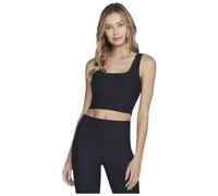 Skechers Sujetador Largo Acanalado Goflex Chaqueta, Opaco, Negro Intenso, L para Mujer