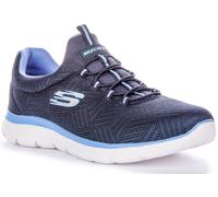 SKECHERS Summits Artista Elástico sin Cordones Vegan Zapato Azul Marino Mujer Ru