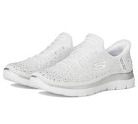 Skechers Summits-Brilliant Shine Hands Free Slip-ins, Zapatillas Mujer, Blanco Plata WSL, 35 EU