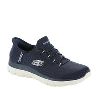Skechers Summits-Classy Night - Tenis sin Cordones para Mujer, Azul Marino/Plateado, 38 EU