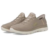 Skechers, Summits Classy Night, Zapatillas sin Cordones para Mujer, Gris Topo/Dorado (Taupe/Gold), 35 EU