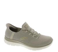 Skechers Summits Classy Night - Zapatillas sin cordones para mujer, Gris Topo/Dorado (Taupe/Gold), 36.5 EU