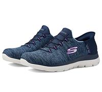 Skechers Summits Hands-Free Slip-ins - Memory Foam Insole, Heel Pillow, Vegan Materials, Zapatillas Mujer, Navy, 41 EU Ancho