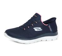 Skechers Summits Diamond Dream- Tenis para Mujer, Malla Azul Marino con Ribete Rosa, 7 UK Wide