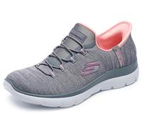 Skechers Summits-Everyday Set - Tenis sin Cordones para Mujer, Gy ris/Coral, 38.5 EU