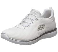 Skechers Summits Fast Attraction, Zapatillas Mujer, White Mesh/Silver Trim, 37.5 EU