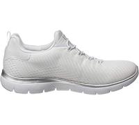 Skechers Summits Fast Attraction, Zapatillas Mujer, White Mesh/Silver Trim, 39.5 EU