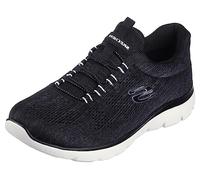 Skechers Summits Fun Flare, Zapatos Deportivos Mujer, Black Mesh/White Trim, 39 EU