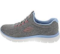 Skechers Summits Fun Flare, Zapatos Deportivos Mujer, Grey Mesh/Pink & Blue Trim, 38 EU