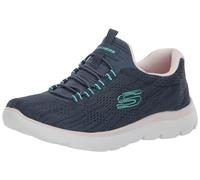 Skechers Summits Fun Flare, Zapatos Deportivos Mujer, Navy Mesh/Pink & Turquoise Trim, 39 EU