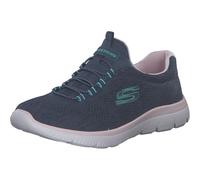 Skechers Summits Fun Flare, Zapatos Deportivos Mujer, Navy Mesh/Pink & Turquoise Trim, 42 EU