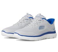 Skechers Summits Leyter - Zapatos sin Cordones para Hombre, Gris/Azul, 42 EU