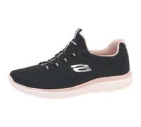 Skechers Summits Lite, Zapatillas Mujer, Black Mesh Light Pink Trim, 43 EU