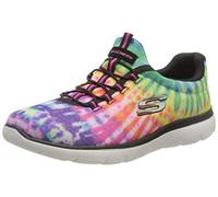 Skechers Summits Looking Groovy, Zapatillas de Deporte Mujer, Black Multi Mesh White Trim, 38.5 EU
