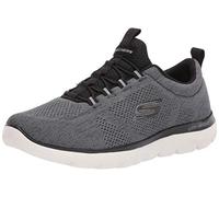 Skechers Men's Summits Louvin, Mocasín Hombre, Negro y Blanco, 46 EU Ancho