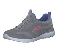 Skechers, Summits New Nature Mujer, Grey Knit/Neon Pink & Purple Trim, 40.5 EU