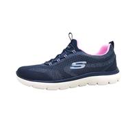 Skechers, Summits New Nature Mujer, Navy Knit Pink Periwinkle Trim, 38 EU