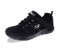 Skechers SUMMITS NEW WORLD, Zapatillas para Mujer, Black Leather/ Mesh/ Black Trim, 36 EU