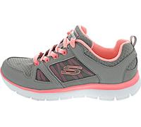 Skechers SUMMITS NEW WORLD, Zapatillas para Mujer, Gray Leather/ Mesh/ Coral Trim, 36 EU