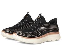 Skechers Summits Plus Hands Free Slip-ins, Zapatillas Mujer, Negro Oro Rosa Bkrg, 43 EU