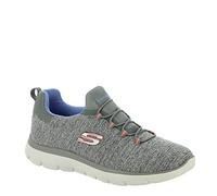 Skechers Summits-Quick Getaway, Zapatillas Mujer, Gris/Naranja, 38 EU Ancho