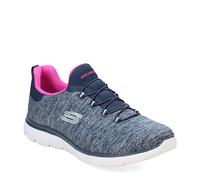 Skechers Summits-Quick Getaway, Zapatillas Mujer, Azul Marino, Rosa Intenso, 38 EU Ancho