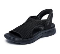 Skechers Summits-Sweetly Evolved, Sandalias Deportivas Mujer, Negro, 35 EU Ancho
