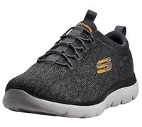 Skechers Summits - Tenis Louvin para hombre, Carbón/Anaranjado, 8.5 Wide