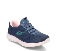 Skechers Summits Fun Flare, Zapatillas Mujer, Azul Marino, Rosa Intenso, Multicolor, 37 EU Ancho