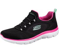 Skechers Vistas cumbres, Zapatillas Mujer, Black Mesh/Hot Pink Trim, 37.5 EU