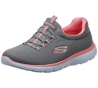 Skechers Summits, Zapatillas Mujer, Grey Mesh Pink Trim, 35.5 EU