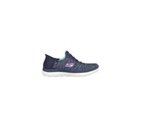 Skechers Mujer Summits Dazzling Haze Slip-In Entrenador, Navy Mesh/Purple Trim, 36.5 EU