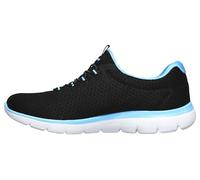 Skechers Summits, Zapatillas Mujer, Negro Black Turquoise, 35 EU Ancho